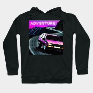 Advanture off road  car driving on a mountainous road Hoodie